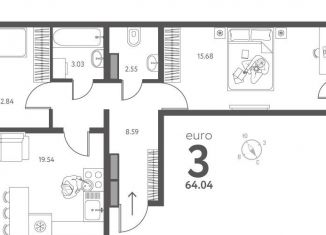 Продается 2-комнатная квартира, 64 м2, Липецк
