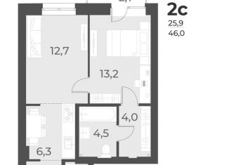 Продажа двухкомнатной квартиры, 46 м2, Новосибирск, Заельцовский район, Плановая улица, 60А