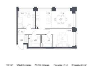 Продаю 2-комнатную квартиру, 60.8 м2, Москва, жилой комплекс Нова, к3