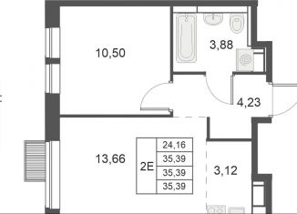 Продам 2-комнатную квартиру, 35.4 м2, деревня Путилково