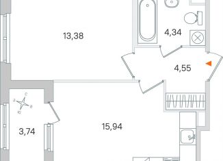 1-ком. квартира на продажу, 40.1 м2, Пушкин