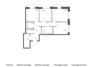 3-комнатная квартира на продажу, 71 м2, Москва, жилой комплекс Квартал Герцена, к2, метро Зябликово