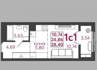 Квартира на продажу студия, 28.4 м2, Пенза, Железнодорожный район