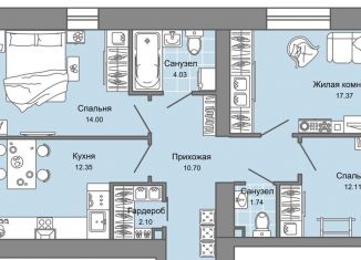 Продажа 3-комнатной квартиры, 76 м2, Ульяновск, жилой комплекс Город Новаторов, 1, Засвияжский район