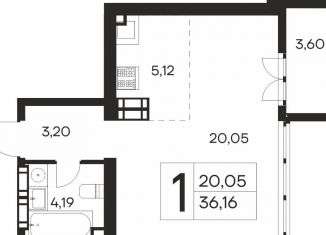 Продажа однокомнатной квартиры, 36.2 м2, Ялта