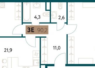 Продам 3-комнатную квартиру, 90.1 м2, Москва, метро Раменки, Винницкая улица, 8к1