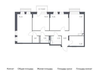 3-комнатная квартира на продажу, 69.2 м2, Московская область