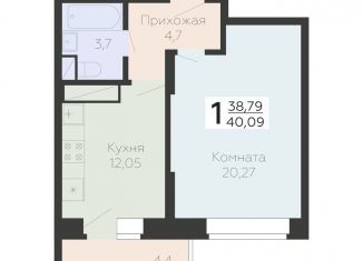 Продается 1-комнатная квартира, 40.1 м2, Подольск, Садовая улица, 3к1, ЖК Московский