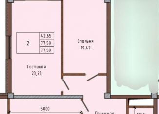 Продается двухкомнатная квартира, 77.6 м2, Нальчик, Эльбрусская улица, 12