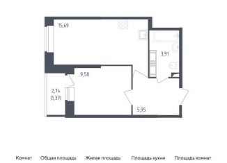 Продажа 1-комнатной квартиры, 36.5 м2, Санкт-Петербург, жилой комплекс Живи в Рыбацком, 4, ЖК Живи в Рыбацком