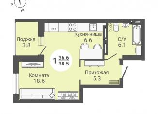 Продажа квартиры студии, 40.4 м2, Новосибирск, улица Петухова, 168с, Кировский район