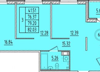 Продажа 3-комнатной квартиры, 76.4 м2, посёлок Шушары