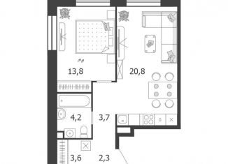 Продажа 1-комнатной квартиры, 48.4 м2, Москва, 3-я очередь, к6, Даниловский район