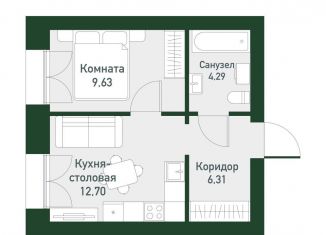 Продажа 1-комнатной квартиры, 32.8 м2, Екатеринбург, метро Чкаловская