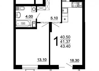 Продажа 1-комнатной квартиры, 41.4 м2, Нижний Новгород, ЖК Сормовская сторона