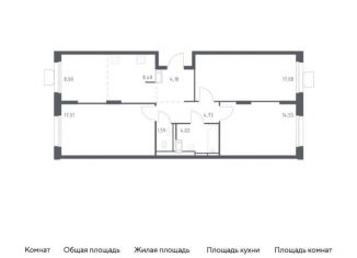 Продам трехкомнатную квартиру, 80.1 м2, Московская область, жилой комплекс Томилино Парк, к5.4