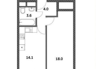 1-комнатная квартира на продажу, 39.7 м2, поселение Внуковское