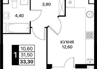 Продается однокомнатная квартира, 33.3 м2, Ростов-на-Дону