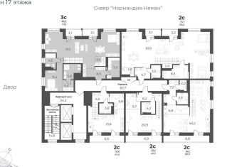 Продам 2-комнатную квартиру, 111.3 м2, Новосибирск, улица Аэропорт, 49/1, ЖК Нормандия-Неман