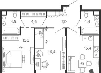Продается 2-комнатная квартира, 67.8 м2, Москва, 2-я очередь, к2, Даниловский район