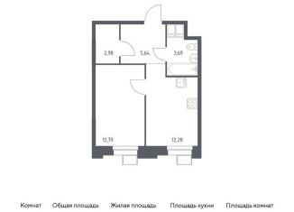 1-комнатная квартира на продажу, 37.4 м2, Москва