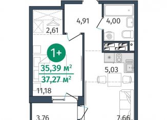 Продаю однокомнатную квартиру, 35.4 м2, Тюмень, Центральный округ