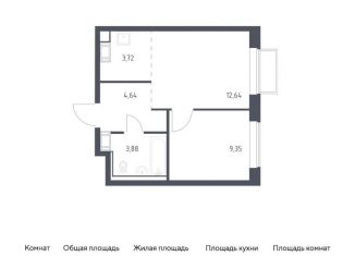 Продается 1-комнатная квартира, 34.2 м2, посёлок Мирный, жилой комплекс Томилино Парк, к6.1