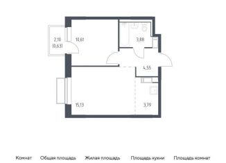 Продается 1-ком. квартира, 38.6 м2, посёлок Мирный, жилой комплекс Томилино Парк, к6.3