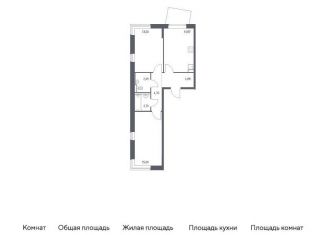 Продается двухкомнатная квартира, 57.4 м2, поселение Филимонковское, жилой комплекс Квартал Марьино, к4