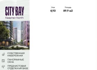 Продаю трехкомнатную квартиру, 89.9 м2, Москва, Волоколамское шоссе, 95/1к9, ЖК Сити Бэй