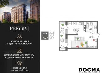 Квартира на продажу студия, 32.3 м2, Краснодар