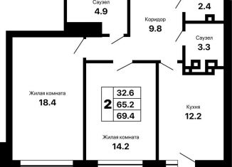 Продам 2-ком. квартиру, 69.4 м2, Самара, метро Российская