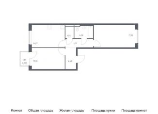 Продается двухкомнатная квартира, 60.6 м2, Московская область, жилой комплекс Новое Видное, 18.2