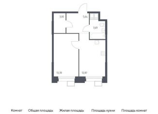 Продам однокомнатную квартиру, 38.6 м2, поселение Мосрентген, многофункциональный комплекс Тропарево Парк, к2.2