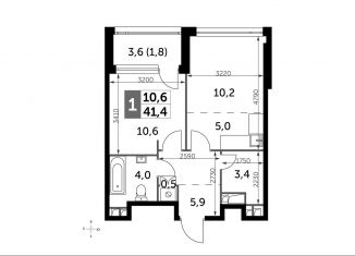 2-комнатная квартира на продажу, 41.4 м2, Москва, метро Нагатинская, Варшавское шоссе, 37к4