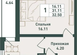1-ком. квартира на продажу, 32.5 м2, городской посёлок имени Свердлова