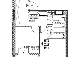 Продаю однокомнатную квартиру, 39.8 м2, Нижегородская область
