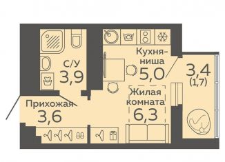Продается квартира студия, 20.5 м2, Екатеринбург, Новосинарский бульвар, 2