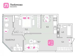 Продам 2-комнатную квартиру, 53 м2, Краснодар, Прикубанский округ, Батуринская улица, 10