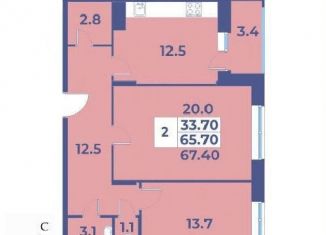 Продам двухкомнатную квартиру, 67.4 м2, поселение Первомайское, жилой комплекс Эдельвейс, к5Б
