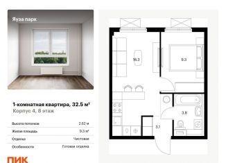 Продажа однокомнатной квартиры, 32.5 м2, Мытищи, жилой комплекс Яуза Парк, 4