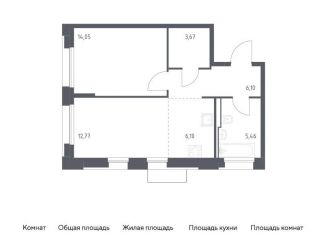 1-комнатная квартира на продажу, 48.2 м2, Москва, метро Зябликово, жилой комплекс Квартал Герцена, к2