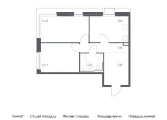 Продается двухкомнатная квартира, 57.4 м2, Москва, жилой комплекс Квартал Герцена, к2, метро Зябликово