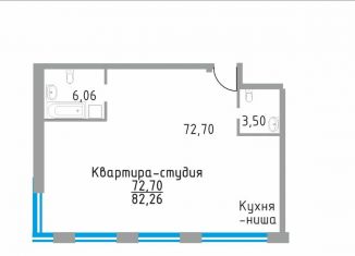 Квартира на продажу студия, 82.3 м2, Самара, Ново-Садовая улица (дублёр), метро Российская