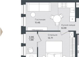 Продам 2-комнатную квартиру, 43.7 м2, Пермский край, Монастырская улица, 50