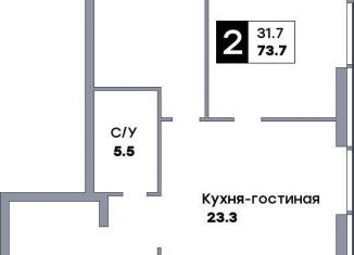 Продаю 2-комнатную квартиру, 73.9 м2, Самара, метро Российская