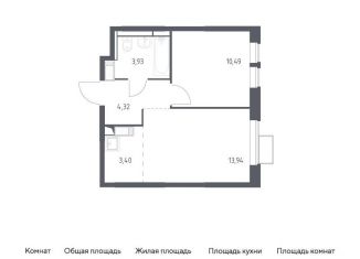 Продается 1-ком. квартира, 36.1 м2, деревня Путилково