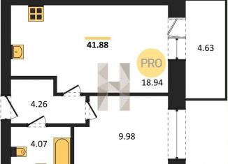 Продается однокомнатная квартира, 41.9 м2, Богучар