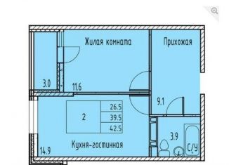 1-комнатная квартира на продажу, 45 м2, Ростов-на-Дону, проспект Маршала Жукова, 18, Советский район