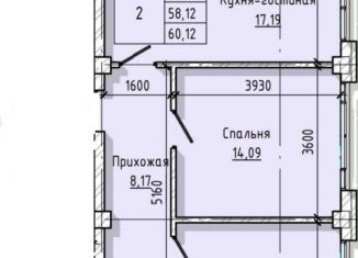 Продается двухкомнатная квартира, 60.1 м2, Нальчик, улица Ахохова, 104, район Хладокомбинат